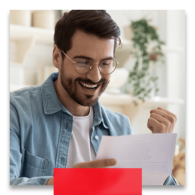Image of a man looking at a bill