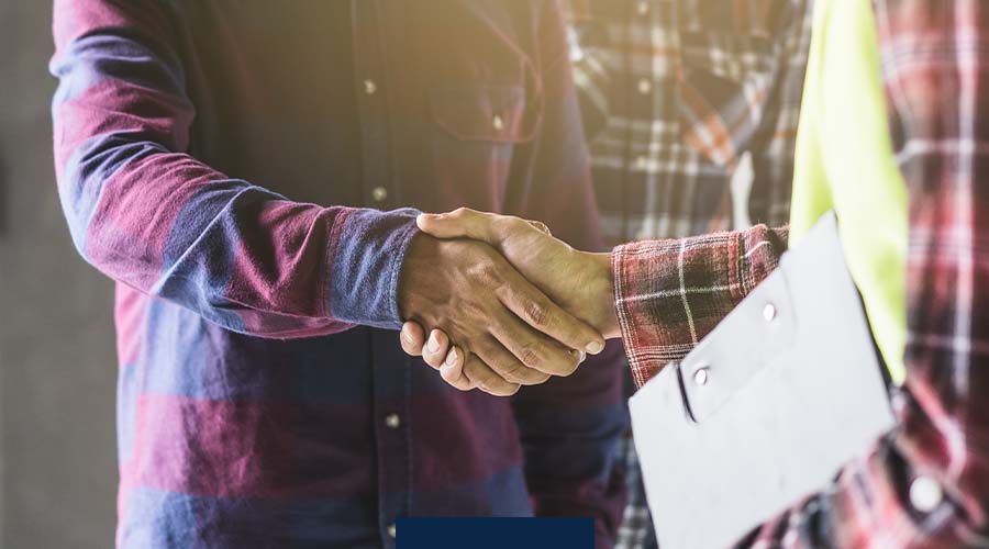 Image of contractors shaking hands